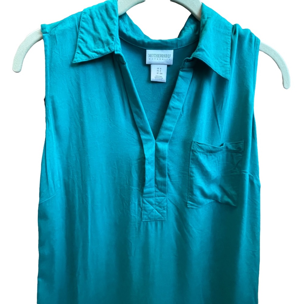 Motherhood maternity Teal Sleeveless Top. Sz S. - Picture 3 of 5